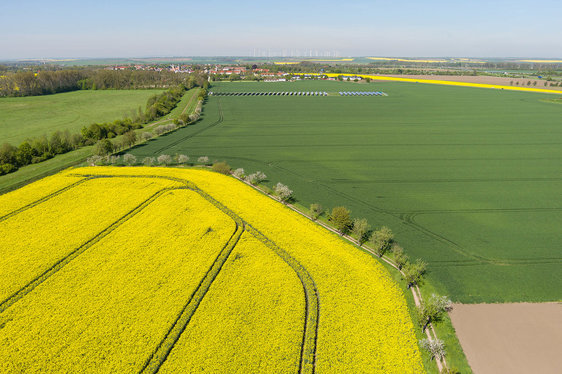 Luftbild vor dem Bau des Radweges | © M.E. Klaß - SALEG mbH