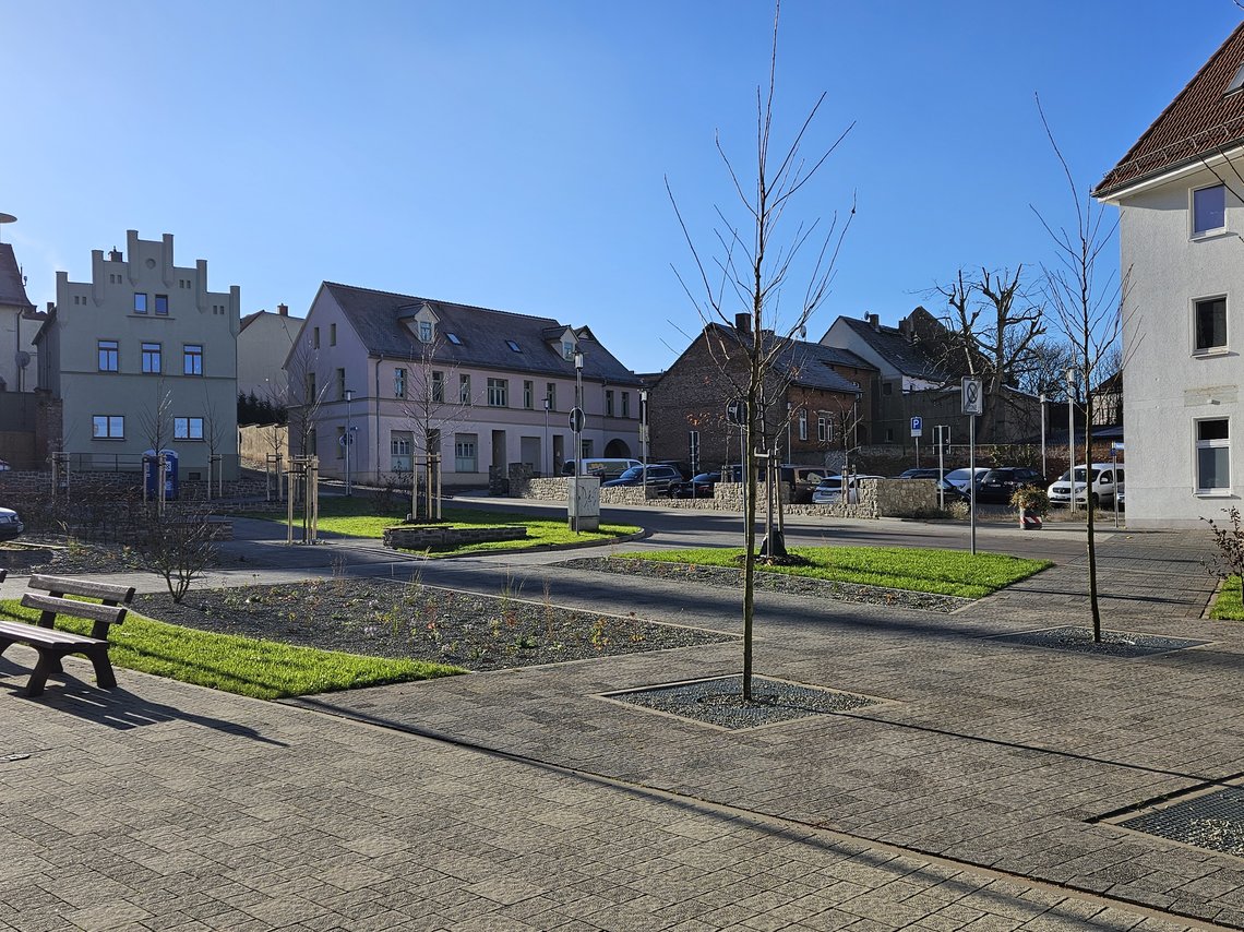 Der neugestaltete Leninplatz in Könnern