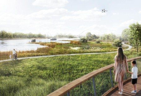 Uferpark mit Elbe-Panorama | ©pikka pekkane mit Planorama SALEG: IHEK "Elstervorstadt / Kuhlache", Fortführung ISEK 2030+ Wittenberg, zukünftig: Uferpark